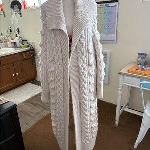 Zara Cream Cable Knit Cardigan